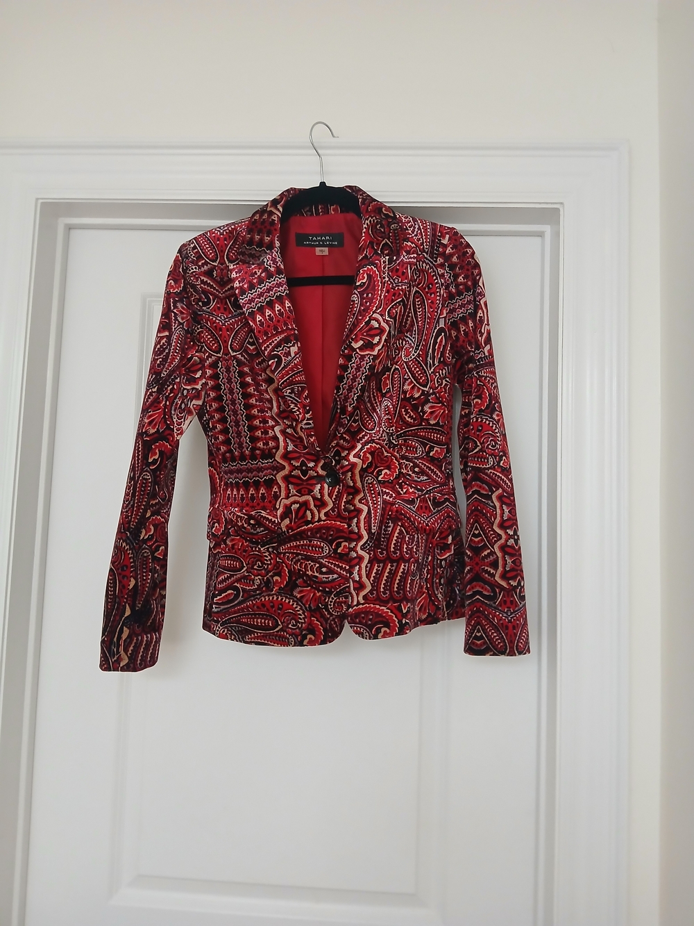 Women's Red Paisley Blazer Jacket